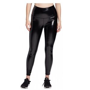 CALIA Women's Sculpt Patent Leggings XS Black High Rise